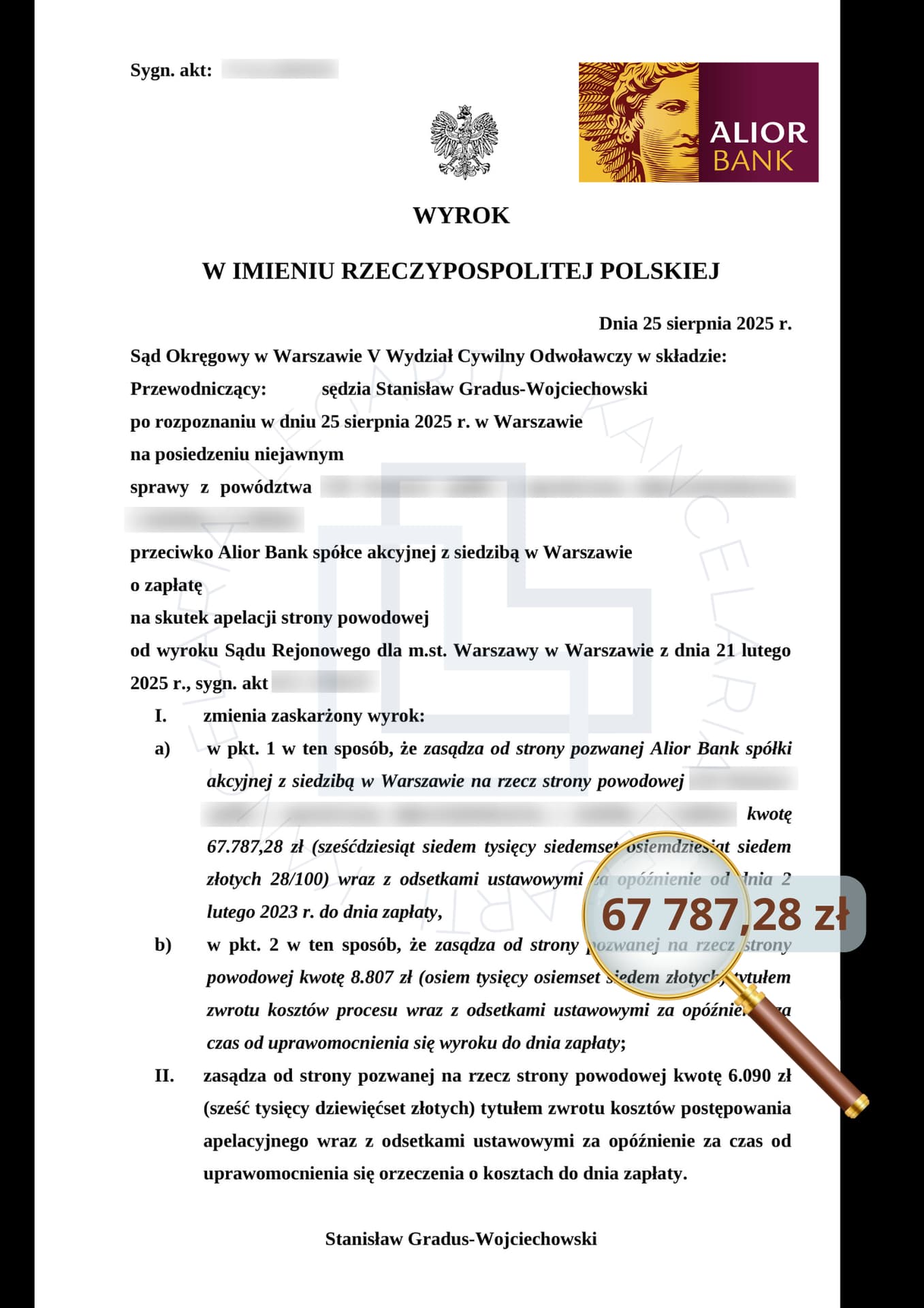 Skan prawomocnego wyroku — 67 787,28 zł