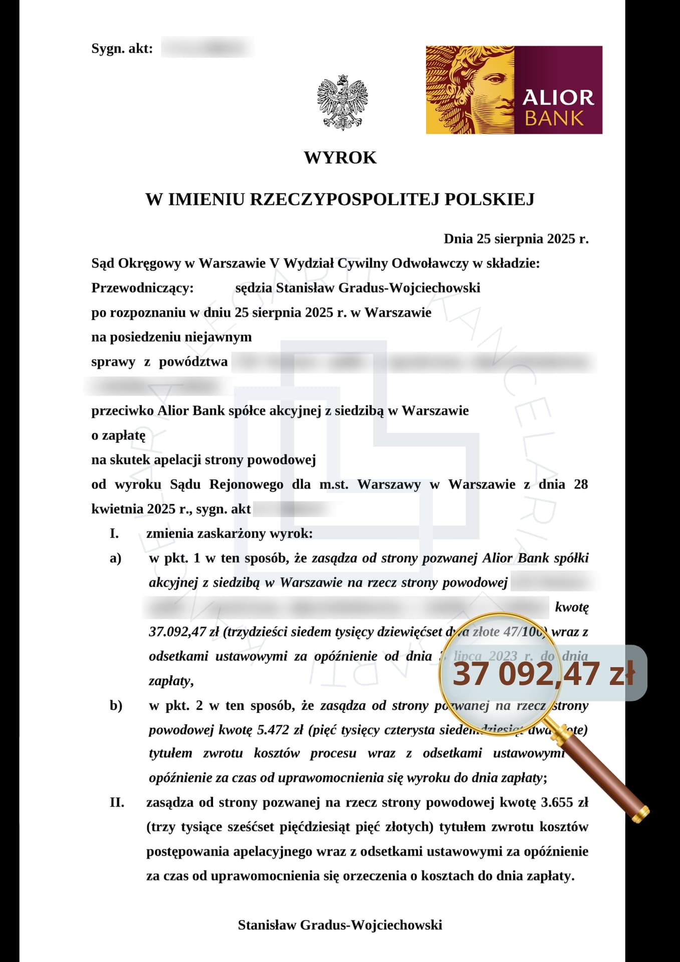 Skan prawomocnego wyroku — 37 092,47 zł